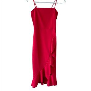Nordstrom Red Midi Asymmetrical Dress
